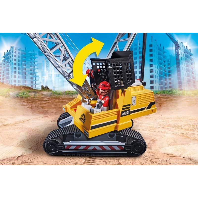 Playmobil 70442 City Action Construction Demolition Crane With Working Winch